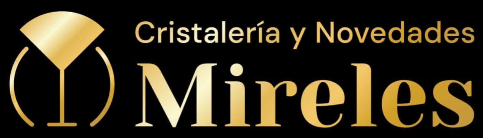 Logo Comercializadora Mireles, en fondo negro con letras doradas.